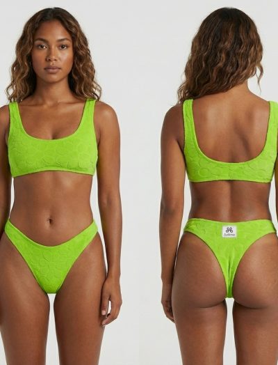 Bikini in spugna floreale - Neon green