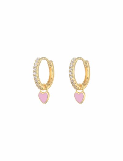 Orecchini "cuoricino" con diamanti