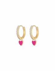 Orecchini "cuoricino" con diamanti