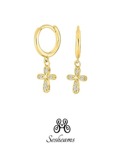 Creola Crystal Cross Gold