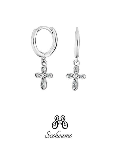 Creola Crystal Cross Silver